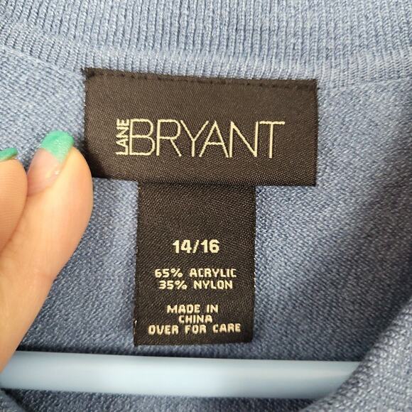 Lane Bryant Womens Blue Sleeveless Collared Pullover Blouse Top Size 14/16 - Picture 4 of 8